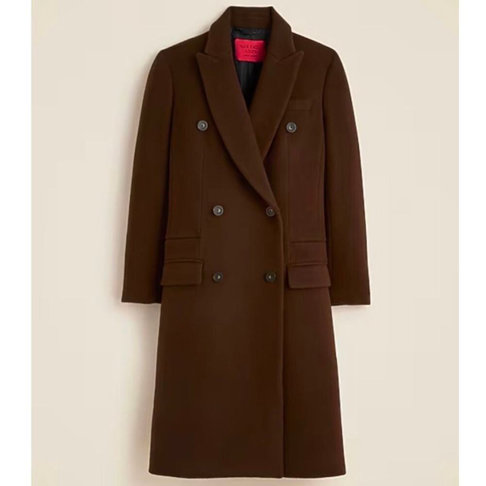 J. Crew X Alex Eagle Overcoat Wool Blend Long Sleeve Brown Size 2 NWT